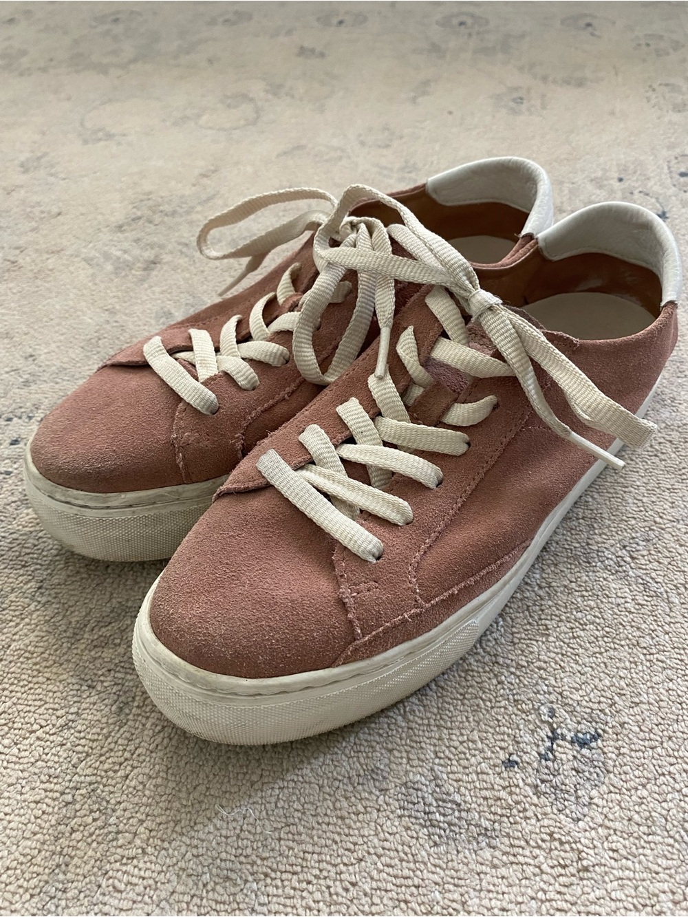 Soludos Ibiza Suede Leather Paltform Sneakers 8 Pink Mauve